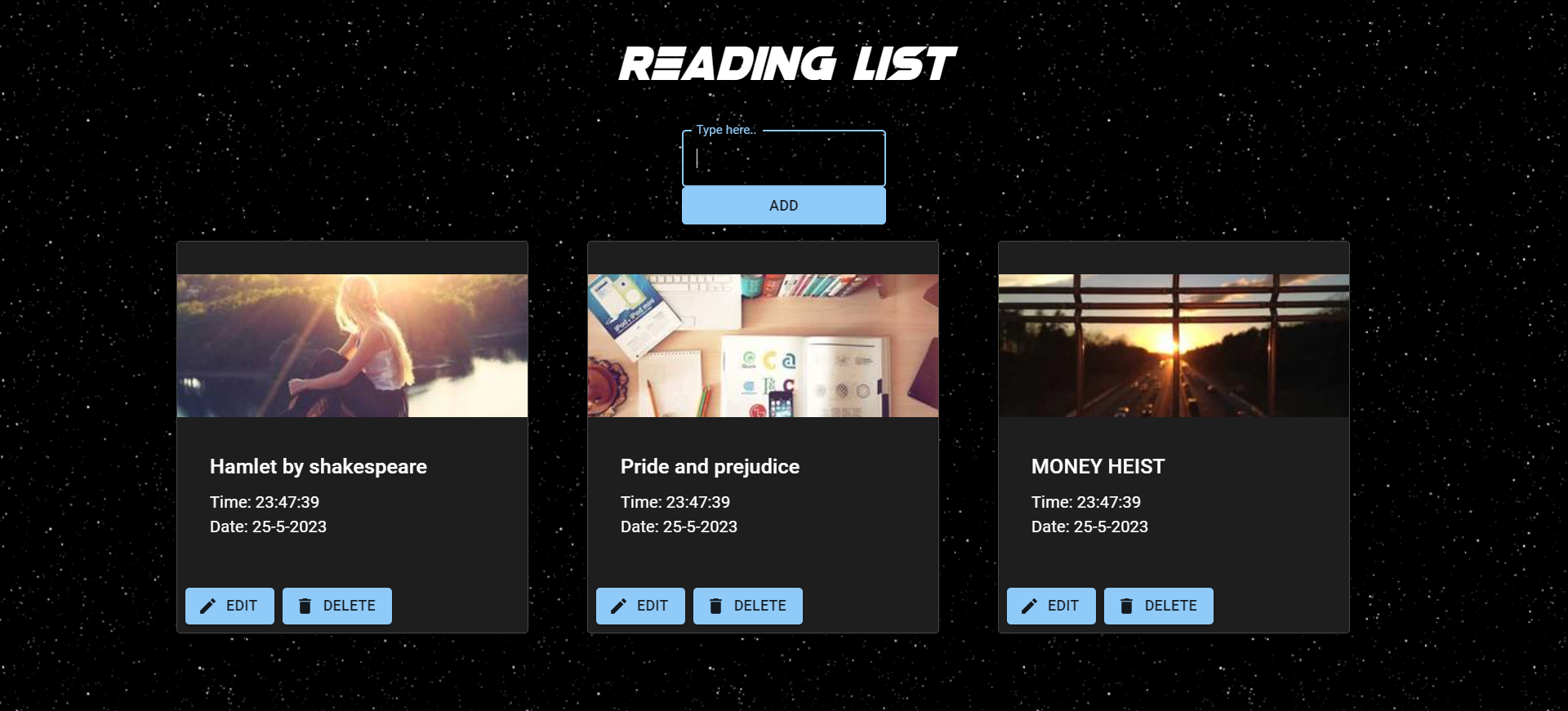 Sunset in the mountains